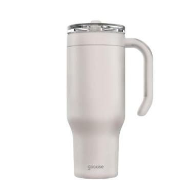 Imagem de Gocase Copo Térmico Modelo Life 880ml Aço Inox, Bebida Fria até 48h e Quente até 6h (Branco)