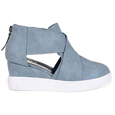 Imagem de Brinley Co. T nis feminino SEB Athleisure D'Orsay Criss-Cross, Azul, 10