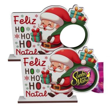 Imagem de Kit 20 Lembrancinhas Porta Bombom Papai Noel Feliz Natal Mdf - Bazar d