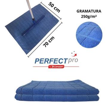 Imagem de Pano de Chão Microfibra Limpeza Geral Grande 70x50 C/ 2 UN - Perfect P
