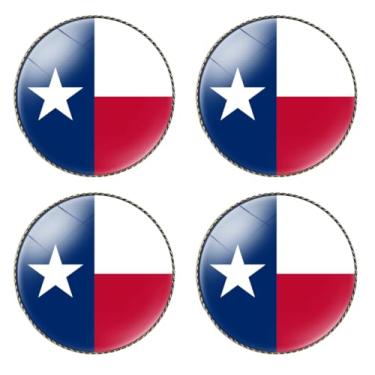 Imagem de HSQCEZ 4 peças de broche de bandeira do Texas redondo 2,5 cm, alfinetes de lapela crachá de lembrança para chapéu, mochila de roupas, acessórios de broche de bandeira texana, lembrancinhas de festa,