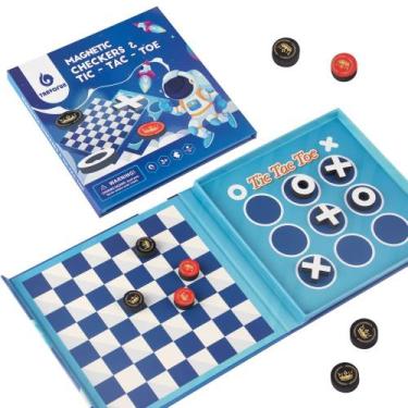 Imagem de Jogo de viagem Checkers Set 2 em 1 magnético para crianças com espuma 