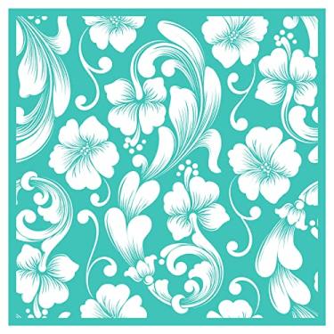 Imagem de Briartw Estêncil de serigrafia de 30,5 x 30,5 cm, impressão de tela de seda autoadesiva reutilizável, flor para decoração de casa/impressão em madeira/tecido/parede/copo/prato/vidro/papel