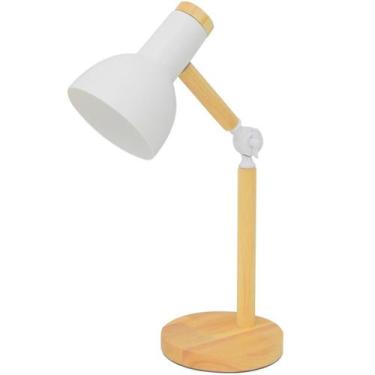 Imagem de Luminária Mesa Abajur 45cm Articulada Retrô Madeira Gimpo KJTD-685-PAI