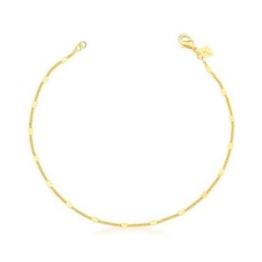 Imagem de Tornozeleira Delicada com Corações Semijoia Banho Ouro-Feminino