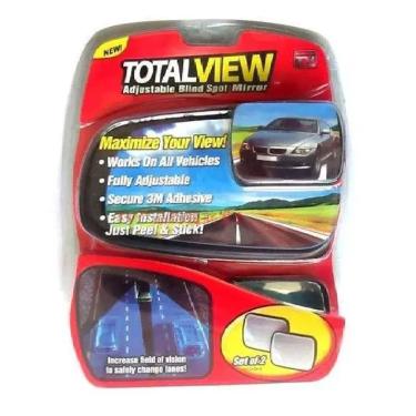 Imagem de Kit 2 Mini Espelhos Retrovisor Veicular Carro Vista Geral Total
