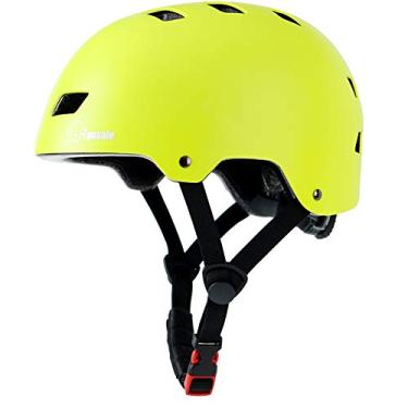 Imagem de Apusale Capacete de skate de bicicleta, ajustável e multiesportivo para patinete, 3 tamanhos para adultos, jovens, crianças pequenas (amarelo verde)