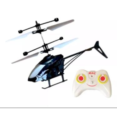 Imagem de Mini helicóptero com controle remoto sensor brinquedo voa