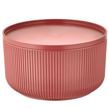 Imagem de Travessa Redonda Dynasty Velout em Plástico com Tampa Marrom - 2,5L