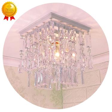 Imagem de Lustres de Sala Luminaria Teto Decoração Paflon Dacorar Hall 19x19cm