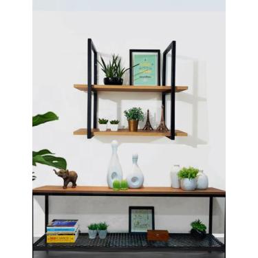 Imagem de Aéreo Luces com 70 cm Estilo Industrial - Casa Quentinha, MDF Nogal Se