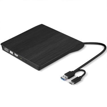 Imagem de Acgryptical Unidade óptica externa de DVD USB3.0, gravador USB-C externo CD/DVD cd-r/cd-ROM, unidade óptica para laptop/desktop/MacBook MAC/Windows 10/8/7 e Mac OS