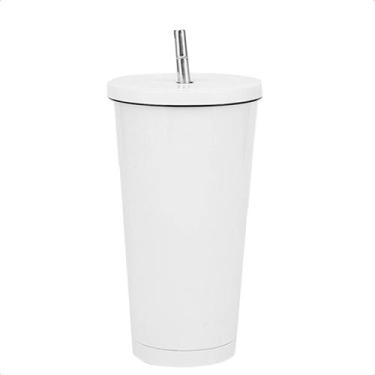 Imagem de Copo Térmico Com Tampa e Canudo Inox 500ml Para Café Bebidas - Abrolho