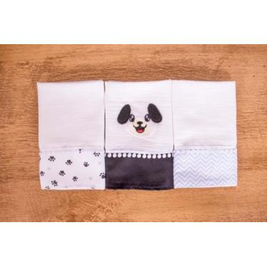Imagem de Kit 3 Peças Fralda De Boca Para Bebê - Miguel Baby, Cachorro Preto