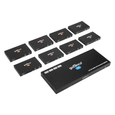 Imagem de gofanco Extensor E Divisor Hdmi 4K60Hz 1X8 Via Cabo Ethernet Cat6/7 – Até 59 Metros Em 4K 60Hz/90 Metros Em 1080P, Hdr, Hdcp 2.2, Dual Ir, Poc, Edid, Loopout, Áudio De 5.1 Canais, Extração De Áudio