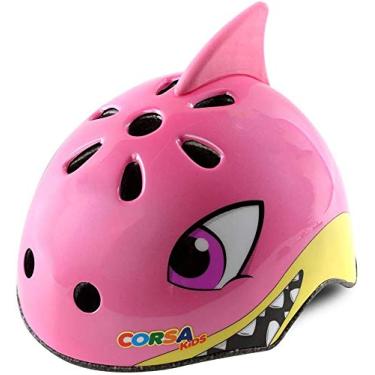 Imagem de Anharluka Capacete De Bicicleta Infantil E Infantil, Ajustável E Multiesportivo Para Bebês, 3 Tamanhos Para Crianças De 1 A 3 A 5 Anos (Pink Shark, Xs)