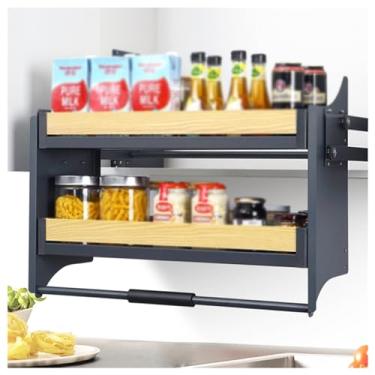 Imagem de Cesta de elevação de prateleira de cozinha, prateleira de armário retrátil, adequada para cozinha, bar, café, armário e sala de armazenamento, rolamento de carga 20 kg (560 x 310 x 600 mm)