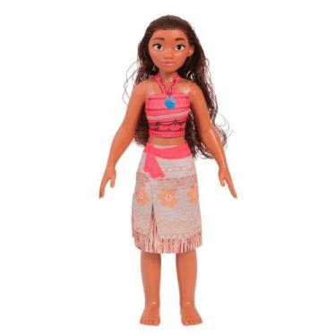 Imagem de Boneca Moana Grande 52cm Articulada Acompanha Colar Mágico - Baby Brin