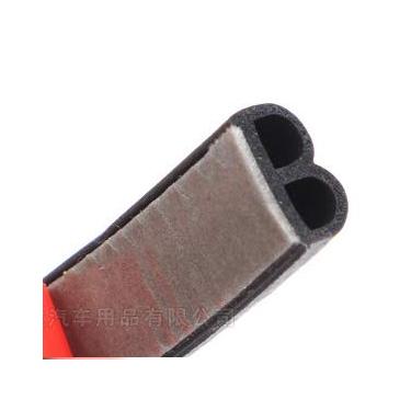 Imagem de Vedação de porta de desgaste em forma de B M SEALS A092-20F preto oco com autoadesivo altura 0,6 x 1,2 cm largura (20 pés ou 6,10 metros)