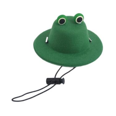 Imagem de Fenteer Chapéu de balde de estimação confortável para gatos cães pequenos moda, engraçado, vestido, foto fofa adereços de gato pescador chapéu de gato, Sapo