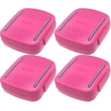Imagem de 4 Porta Cotonetes Portátil Rosa para Viagem Elástico Interno