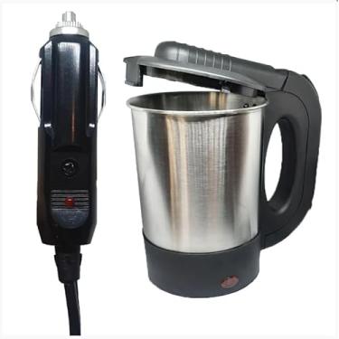 Imagem de Chaleira Elétrica Portátil 12v Carro Chá Café Inox 500 ml