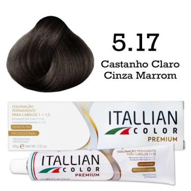 Imagem de Coloração 5.17 Castanho Claro Cinza Marrom  Itallian Color