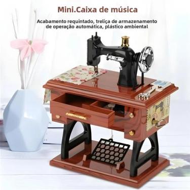 Imagem de Mini Máquina De Costura Musical Vintage, Caixa De Música, Presente De 