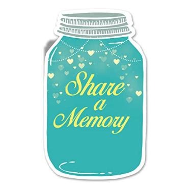 Imagem de Opomzk Cute Share a Memory Cards Cards 50 Set Mason Jar Shaped Party Supplies Favors for Celebration of Life Birthday Showers Birthdays, Dupla Face 12 x 18 cm