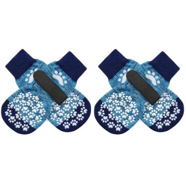 Imagem de EXPAWLORER Meias antiderrapantes para evitar lamber patas, sapatos de cachorro para pavimento quente, botas para cães pequenos, médios e grandes, botas de controle de tração e protetores de patas para