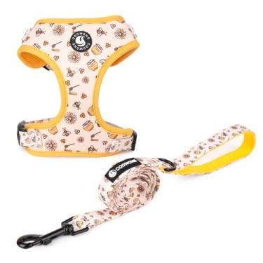 Imagem de Conjunto de arnês para cães com coleira, colete ajustável para cães com bolsa para petiscos para cães para treinamento de caminhada