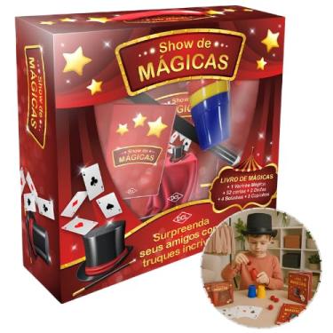 Imagem de Show de Mágicas Infantil com Acessórios – Varinha, Baralho, Dados, Copos e Bolinhas | Brinquedo de Ilusionismo para Crianças | Truques de Mágica para Iniciantes e Pequenos Mágicos KIT