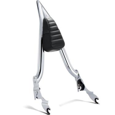 Imagem de MoKitDora Touring Sissy Bar — Encosto destacável para Harley Street Glide FLHX Road Glide FLTR Electra Glide FLHT Road King FLHT Road King FLHR, cromado