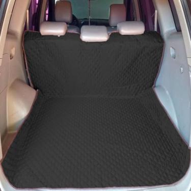 Imagem de Capa Protetora de Carro 130x160 Porta Malas Pet Cachorros Matelado Impermeável Grande Preto