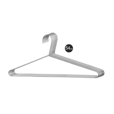 Imagem de Cabide Aço Cromado Lavanderia Loja Roupa Resistente 54un