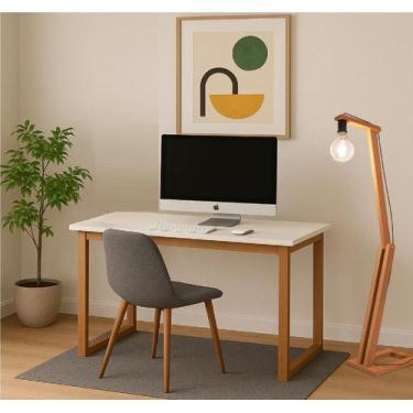 Imagem de Kit Mesa de Estudo 76 cm com Luminária Pérola Moderna Pratica Quarto E