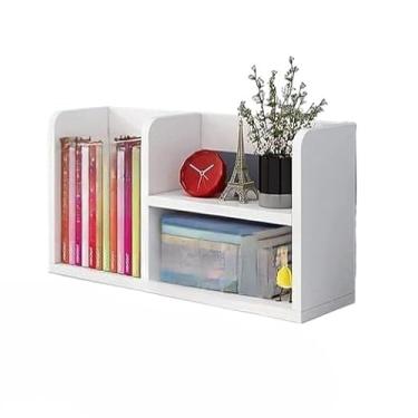 Imagem de MINI ESTANTE PORTA LIVROS DE MESA ESCRITORIO 40CM EM MDF BRANCA