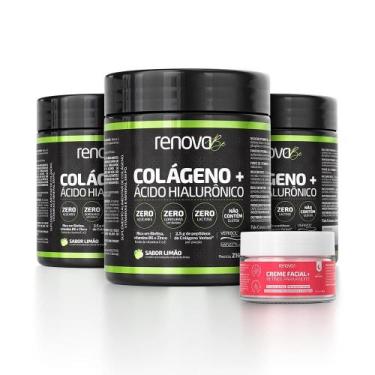 Imagem de 3 Potes Colágeno Verisol Renova Be + 1 Creme Facial Retinol