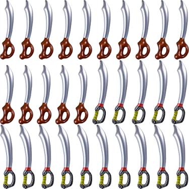 Imagem de Haconba 30 Peças Espadas Infláveis Piratas Espadas Infláveis Faca Inflável Para Festa Temática Pirata Cosplay Halloween Palco Adereços Piscina Verão Natação Festa Brinquedo Aquático