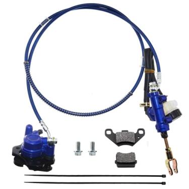 Imagem de PRO BAT Kit de cilindro mestre de pinça de freio hidráulico traseiro com pastilha de freio para carrinho de golfe Go Kart ATV, azul