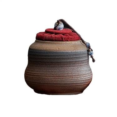 Imagem de Lata de chá Vasilha de chá pequena vintage, tampa de pano selada, vasilha de armazenamento de cerâmica, conjunto de chá doméstico Caixa de chá