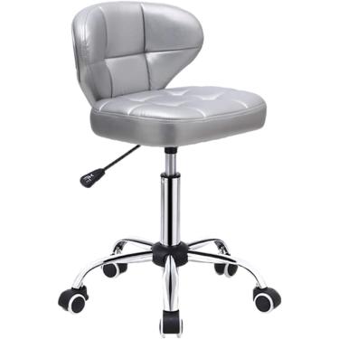 Imagem de Cadeira de mesa do escritório em casa, cadeira de computador giratória executiva ajustável em altura com rodas rolantes, cadeira giratória sem braço, 40 * 34 * 73-87cm,#4