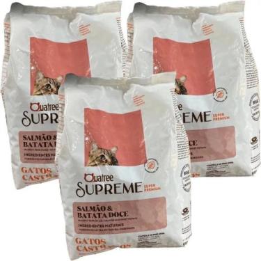 Imagem de Kit 3 Pacotes Quatree Supreme Gatos Castrados Salmão1KG