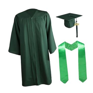 Imagem de UGPLM Conjunto de touca de formatura, vestido acadêmico para cerimônias de formatura de clube, universidade, Verde