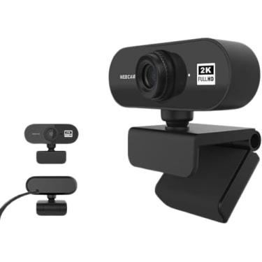 Imagem de Webcam 2K HD com Microfone, Visão 360 Graus, Autofoco, Mini Câmera