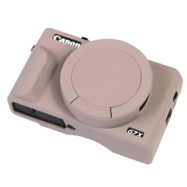 Imagem de Easy Hood Capa de câmera para câmera digital Canon Powershot G7 X Mark III, capa de silicone macia para câmera com marcador de botão, capa de lente removível G7X - Tiffany Pink