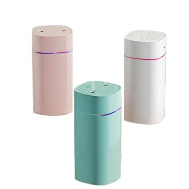 Imagem de Umidificador Difusor Ar Ultrassônico 600ml Aromatizador Usb Com Bico Duplo Portátil Led De Ambiente
