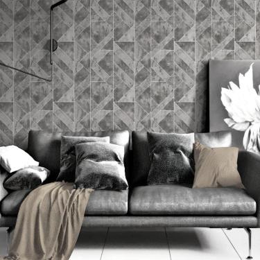 Imagem de Papel De Parede Colorkey Geométrico Cinza E Prata Col1016