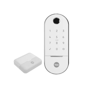 Imagem de Combo Fechadura Digital Lia BP para Porta Correr Branca Yale