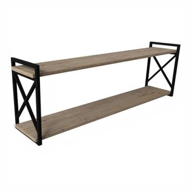 Imagem de Prateleira Industrial Suspensa 20x60, Organizadora Livros Decorações em Salas, Cozinhas, Lavanderia(Prateleira 20x80cm)